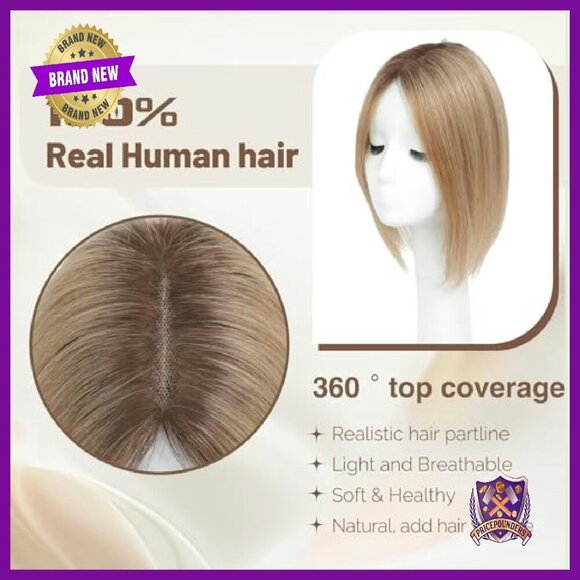 12 Inch Human Hair Topper Mono Base for Thinning Hair Women main image 4